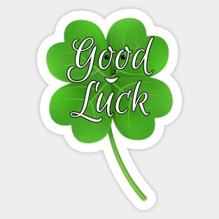 Good Luck wish clover with four leaves Sticker